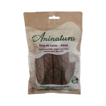 Snack natural para perros Aninatura tiras de carne de pavo 150g