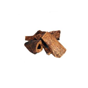 Trozos de pulmón de búfalo deshidratado de la marca Fresh Raw, un snack natural para perros con estómagos sensibles.
