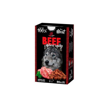 Natural Snack Ternera 80g para perros – Snack complementario con 34% de proteína, colágeno y antioxidantes naturales. Sabor irresistible – Zona K9