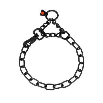HS Sprenger Collar ajustable con gancho de acero inoxidable negro 3 mm