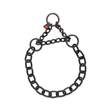 HS Sprenger Collar mediano con restricción de acero inoxidable negro 4 mm
