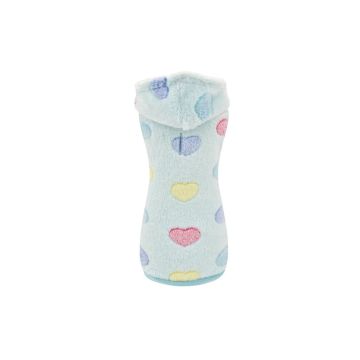 Sudadera con Capucha Didi – Prenda suave y cálida para perros, con diseño en verde agua y corazones pastel. Ajuste perfecto y máxima comodidad – Zona K9