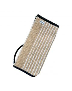 Funda mordedor HST de yute reforzado con rayas blancas y asa negra lateral