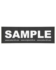 Julius-K9 Logo con velcro y texto personalizado blanco