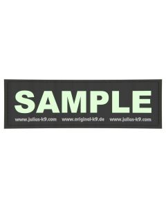 Julius-K9 Logo con velcro y texto personalizado luminiscente