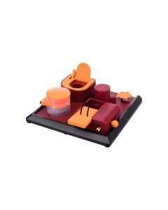 Tablero completo Trixie Poker Box 2 con cuatro módulos de juego abiertos y cerrados para perros